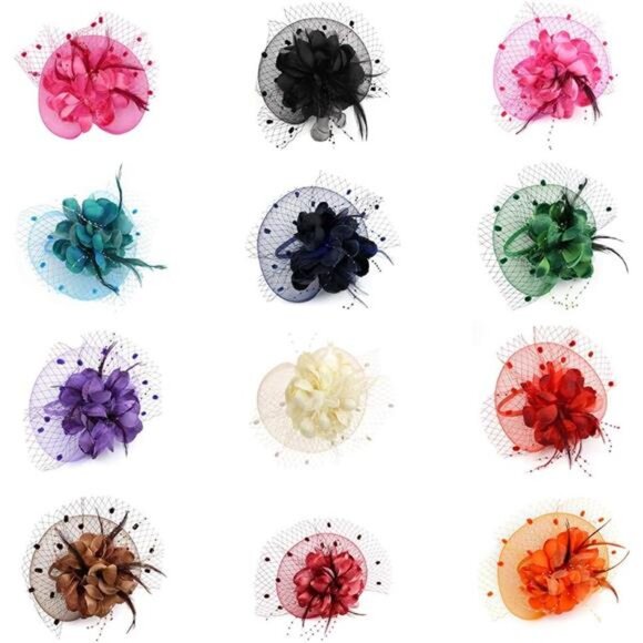 Fascinators Hat for Women Tea Party Headpiece Wedding Cocktail Flower - Picture 7 of 7